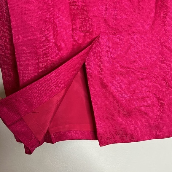 Adrianna Papell Silk plus size 16 women’s hot pink Barbie midi skirt - Picture 4 of 5